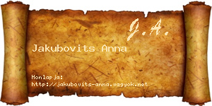 Jakubovits Anna névjegykártya